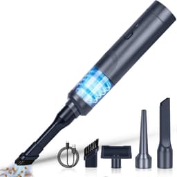 SnelShoppen - Draadloze Mini-handstofzuiger voor Auto - Krachtig 5000 Pa, 90 W, Zwart - Perfect voor Auto, Huis, en Reizen — thumbnail 1