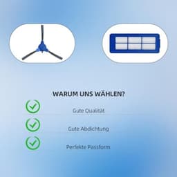 Vervangende accessoires geschikt voor Eufy RoboVac 11S Max, 15C Max, 30C Max, G10 G20 G30 Hybrid stofzuiger onderdelen, 6 Hepa filters, 6 zijborstels — thumbnail 5