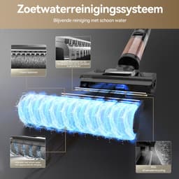 JONR ED12 Pro Max Draadloze -Nat Droog Stofzuiger-Elektrische Dweil-Steelstofzuigers-zelfreiniging met 75°C heet water-5 min flitsdrogen met hete lucht-180° kantelbare reiniging - dubbele schrapers met anti-verstrengeling - 17000 Pa zuigkracht — thumbnail 4