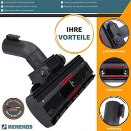 Stofzuigermondstuk 35/32 mm, universeel vloerzuigmondstuk met 2 rollen, draadhevel en borstel incl. aansluitadapter — thumbnail 5