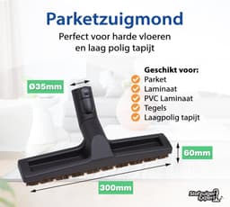 Miele Vervangende Parket Zuigmond - Kliksysteem met 1 op 1 pasvorm - Zwart Stofzuigermondstuk - Premium Parketzuigmond - Harde vloeren Parketborstel Geschikt voor alle modellen van Miele O.a. C1, C2, C3 series en meer — thumbnail 2