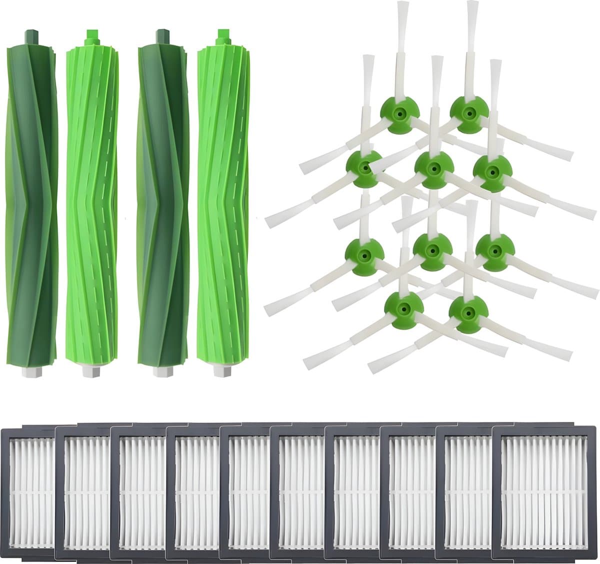 XL vervangingsset - Geschikt voor iRobot Roomba i7, i7+, E5, E6, E7 – Borstel Kit – HEPA Filter – Onderhoudsset – Zijborstel - Stofzuiger Vervangingsset — afbeelding 1