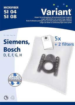 Siemens Bosch Krups D E F G H microfiber stofzuigerzakken 5 stuks + filter — thumbnail 1