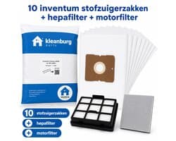Kleanburg® - Geschikt voor Inventum - Onderhoudsset - 10 Stofzuigerzakken - 2 Filters