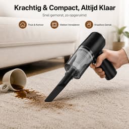 Autostofzuiger Draadloos - Nat & Droog - 3 Opzetstukken - USB Oplaadbaar - Zwart — thumbnail 5