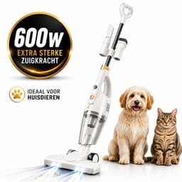 AG3500 Steelstofzuiger - Zonder Zak - 600W - Sterke Zuigkracht - Vacuum Cleaner - 3-in-1 Snoerstofzuiger - HEPA Filter - Vacuum Cleaner -LED Verlichting - Handstofzuiger - Lichtgewicht - Kruimeldief - Geschikt voor Dierenharen - Wit — thumbnail 1