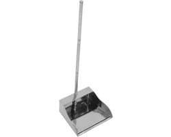 Roestvrijstalen Vuilblik - Lange Steel Stoffer - Comfortabel Schoonmaken - Extra Grote Opvang - 70 cm Lengte - Zilver
