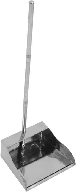 Roestvrijstalen Vuilblik - Lange Steel Stoffer - Comfortabel Schoonmaken - Extra Grote Opvang - 70 cm Lengte - Zilver — thumbnail 1