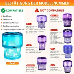 HEPA-filter geschikt voor Dyson G5 Gen5 Detect Absolute, Detect Fluffy stofzuiger - vervangingsfilter motorfilter - Promessa-Solutions — thumbnail 2