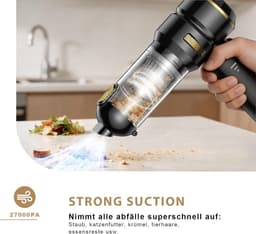 Handstofzuiger - Zwart - Draadloos - 4-in-1 Accu Stofzuiger voor Auto en Huis — thumbnail 2
