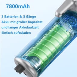 Handstofzuiger, handstofzuiger, 6-in-1, 22000 Pa, draadloos, oplaadbaar, 7800 mAh, glasbreker en veiligheidsgordelsnijder voor het reinigen van auto's, kantoren en huizen [Energieklasse A++]（Zwart paars） — thumbnail 5