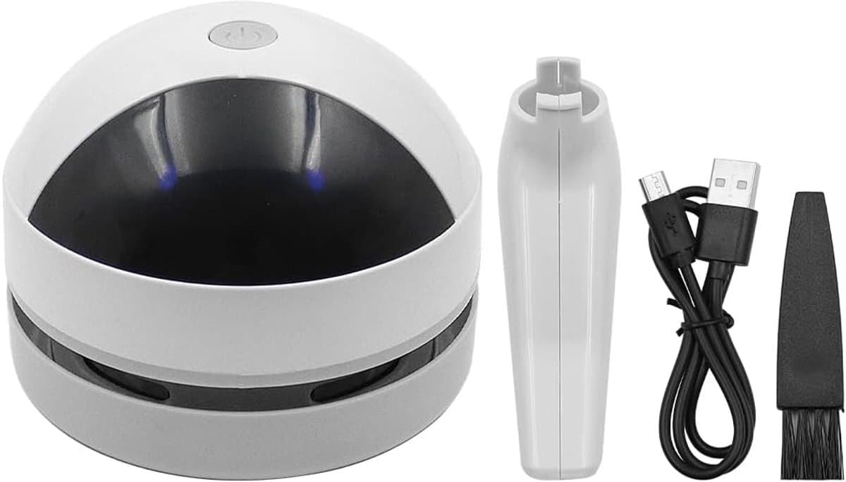 Mini tafelstofzuiger - Draagbaar en USB oplaadbaar - 360° krachtige zuigkracht - Ideaal voor bureau en auto - m-winkel — afbeelding 1