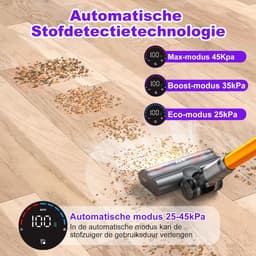 Steelstofzuiger Draadloos - Krachtige Stofzuiger - Huis Reinigen - Automatische Zuigkracht - 75 Min Looptijd - Goud — thumbnail 2