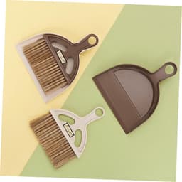 Mini Bezem Stoffer Set - Kleine Stoffer en Blik - Bureau Schoonmaken - Hoge Dichtheid Borstel — thumbnail 4
