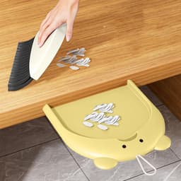 Kleine Bezem Stoffer - Mini Set - Bureau Reinigen - Compact Ophangsysteem - 18x235 cm - Geel — thumbnail 3