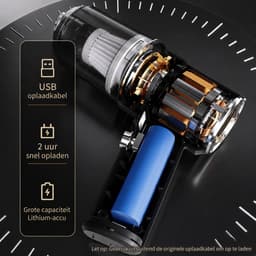 Sello! autostofzuiger – kruimeldief – draadloos – krachtig – usb opladen – opgeladen binnen 2 uur – auto – bank – caravan — thumbnail 4