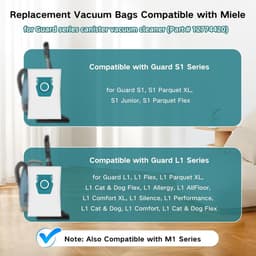 20 stuks TU-stofzuigerzakken-voor Miele Guard S1/L1/M1-stofzuigerzakken voor Miele Pure TU-Junior/Silence/Allergy/Parquet XL/AllFloor/Cat Dog/Flex/Comfort-serie-Lekvrij- inhoud 3,5 liter — thumbnail 3