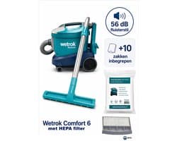 Wetrok Comfort 6 met HEPA H13 filter, COMPLEET PAKKET, Krachtige Zuigkracht, Professionele Stofzuiger – 900W – Zeer Stil (56 dB) – 12 m Kabel – Industriële Stofzuiger – Incl. 10 gratis stofzuigerzakken