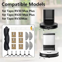 13 stuks - 1 hoofdborstels, 2 filters, 3 dweildoeken, 4 zijborstels en 3 stofzakken - Voor Tapo RV30 Max Plus / RV30 Max / RV20 Max Plus / RV20 Max robotstofzuigers — thumbnail 4