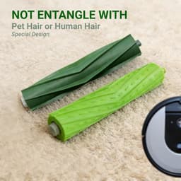 2 sets rolborstels - Stofzuigeraccessoires - Rubberen rolborstels - Vervangingsonderdelen voor iRobot robotstofzuigers - Reinigingsborstelkoppen - Geschikt voor AirRobot i7, E5, E6, i3 serie robotstofzuigers (2,5*19 cm - Groen) — thumbnail 5