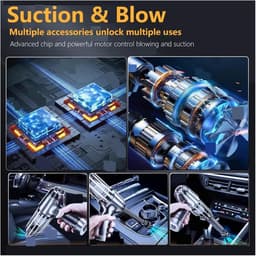 Mini Autostofzuiger - Draadloze Reiniger - Auto Interieur Schoonmaken - Krachtige Zuigkracht - 500 Gram - Wit — thumbnail 5
