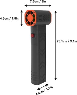 Draagbare Turboventilator - Luchtblazer Krachtig - Snel Afstoffen - 1400g Stuwkracht - 6000mAh Batterij - Zwart — thumbnail 3