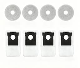 8 stuks - 4 stofzakken en 4 poetsdoeken - Voor Dreame L10 Ultra/ L10S Pro / L10S Ultra Heat/ L10 Prime/ L20 L30 L40 L50 Ultra/ X30 X40 X50 Ultra/Mova E30 V50 Ultra P10 P50 Pro Ultra — thumbnail 1