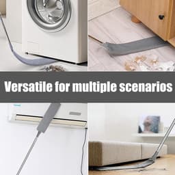 Intrekbare Stofreiniger - Vlakmop Microvezel - Huis Reinigen - 360 Graden Draaibare Kop - 42 Cm - Grijs — thumbnail 4