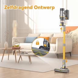 Draadloze Steelstofzuiger - Krachtige Zuiger - Vloeren Reinigen - Automatische Zuigkracht - 75 Min Werktijd - Goud — thumbnail 4