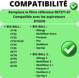 Filter geschikt voor Dyson Big Ball vervangingsfilter 967371-01 [Pack 2] stofzuiger — thumbnail 4