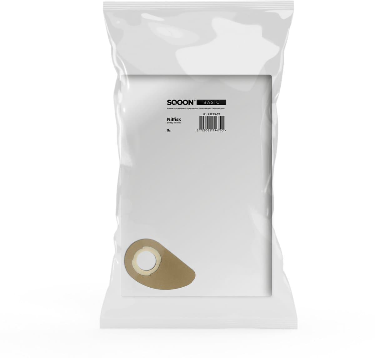SQOON® Stofzuigerzakken Basic Geschikt voor Nilfisk Buddy II – 5 Stuks — afbeelding 1