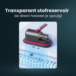Purgato Huisstofmijt Stofzuiger - UV Lamp Kruimeldief - 8000 Pa zuigkracht Handstofzuiger voor Matras en Textiel - USB Oplader - Kruimelzuiger Rood — thumbnail 3