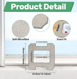 Reinigingspads voor Ecovacs Winbot W2 Omni-W2-W1 Pro-W1: set van 12 wasbare microvezel-wisdoeken — thumbnail 3