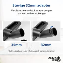 Universeel Vervangende Combi Zuigmond Geschikt voor Miele, Numatic, Philips, AEG, Karcher, Bosch, Siemens etc. met een zuigbuis dia van 32mm en 35mm - opzetstuk - stofzuigermond - stofzuigermondstuk - stofzuigervoet - borstel - stofzuigerborstel — thumbnail 3