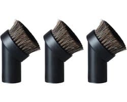 Ronde Stofborstel - 3 stuks - Stofzuigerborstels Paardenhaar - Stofzuigeraccessoires - Stofzuigerborstelopzetstuk - 32mm - Stofborstel - Meubelborstel - Geschikt voor Philips, AEG, Bosch, Siemens, Miele, Panasonic, Rowenta