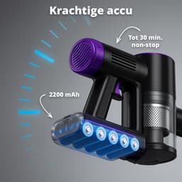 FlinQ Vacuum Cleaner V8 - Steelstofzuigers met Dweilfunctie - Steelstofzuiger Draadloos - Stofzuiger zonder Zak - Met Duurzame Accu - Snoerloos en geschikt als Kruimeldief — thumbnail 3