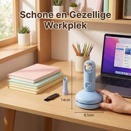 Sogiol® Draadloze mini-bureaustofzuiger - Oplaadbare bureaustofzuiger voor het reinigen van toetsenborden en ander stof - Draagbaar - Blauw — thumbnail 2