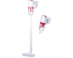 Dirt Devil 2-in-1 Steelstofzuiger en Kruimeldief DD9001 - Stofzuiger Draadloos met 80 W Vermogen – 0,5 L Behuizing – Slechts 1,3 kg – Zakloos en Lichtgewicht - Wit/Rood
