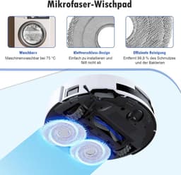 JGS Premium - Accessoireset voor robotstofzuiger: hoofdborstel, stofzakken, dweilpads, filters, zijborstels, reinigingsborstel - Geschikt voor Ecovacs Deebot T50 Omni / T50 - Reinigingsset met 20 delen — thumbnail 3
