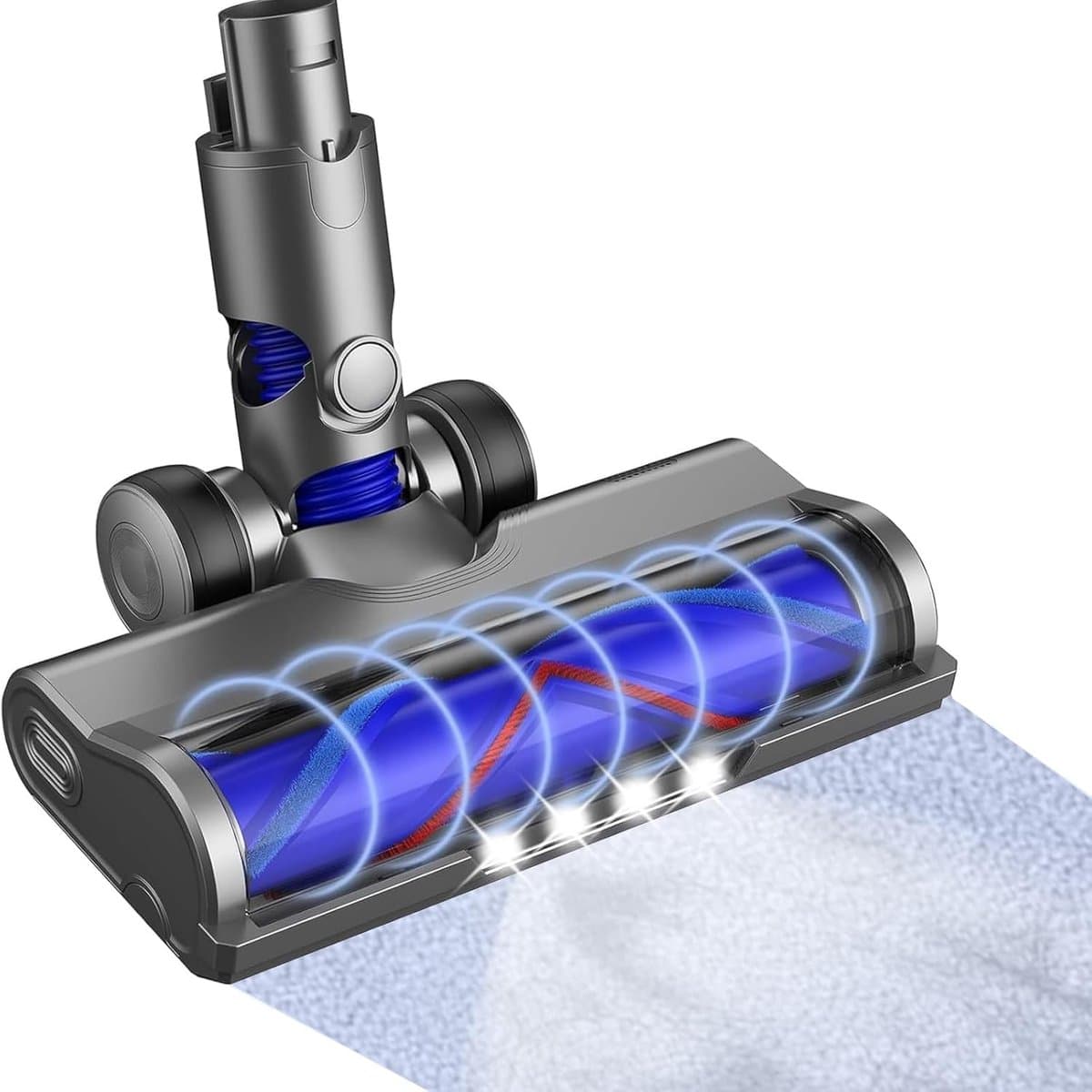 Vervangende onderdelen Geschikt voor Dyson V6 DC59 DC61 DC62 DC74 stofzuigers, geschikt voor Dyson V6, met 4 LED-lampjes turboborstel reinigingskop, geschikt voor vloeren en tapijten (geschikt voor A- en B-interfaces) — afbeelding 1