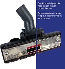 Combinatie zuigmond universeel Ø 32 mm buisaansluiting | Lichtgewicht model met natuurhaar en wieltjes | Geschikt voor o.a. AEG, Electrolux, Nilfisk, Numatic en andere merken | Multaparts® huismerk — thumbnail 3