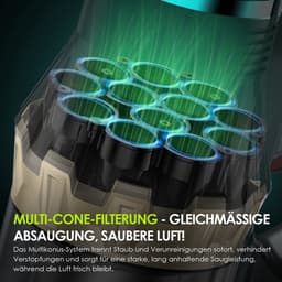 NETTLIFE Steelstofzuiger - Akku - 550W - Draadloos - 45Kpa - met LED-Touchscreen - 60min gebruiktijd - geel - met Anti-klitborstel en borstelloze Motor - 2 in 1 vloerwisser - Accustofzuiger met zelfstaande functie - voor Harde vloeren | Tapijt — thumbnail 3