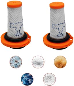 Set van 2 - Filterpatronen - Stofzuigerfilters - Reinigingsaccessoires - Wasbaar - Herbruikbaar - Compatibel met Rowenta X-Force Flex 9.60 stofzuigers - Oranje — thumbnail 1