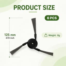 Zijborstelset - 6 stuks - 125 mm - voor Dreame robotstofzuigers — thumbnail 4