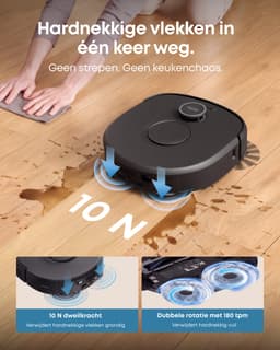 Anker eufy C30 Stofzuiger- en Dweilrobot, 35.000 Pa Zuigkracht AeroTurbo™ multicycloonfiltratie, MopMaster™ 2.0, anti-klitborstel, Alles-in-één-station, iPath™ 2.0 lasernavigatie — thumbnail 4