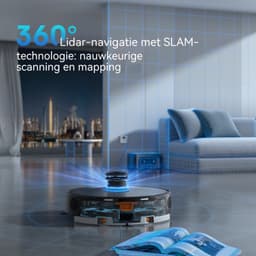 Teendow D65S MAX Robotstofzuiger met Dweilfunctie, 6000 Pa, LiDAR Navigatie, Automatisch Leegstation, App Bediening, 220 min, 5 Kaarten — thumbnail 3