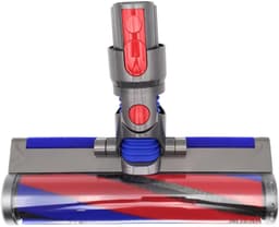 Softwalzen-vloerzuigmond compatibel met V7, V8, V10, V11, V15, V15S 970443-01, reserveborstel voor harde vloeren, parket Quick Release, elektrische borstel, rood-blauw, Ø 23 cm, Soft — thumbnail 1