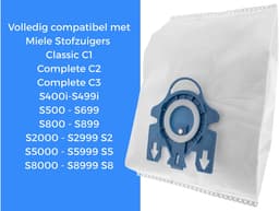Kleanburg® Stofzuigerzakken geschikt voor Miele C1, C2, C3, S5, S8 - 4 zakken en 1 AirClean filter- Miele 991730 - Gelijk aan Originele Kwaliteit — thumbnail 3