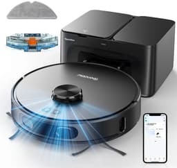 Teendow D65S MAX 3-in-1 Robotstofzuiger en -mop met LiDAR-navigatie, slimme kaartvorming en maximale sterke 6000Pa zuigkracht, zelfledigende bases voor 70 dagen, WiFi/App/Alexa spraakbediening, obstakelvermijding - EU-stekker — thumbnail 1