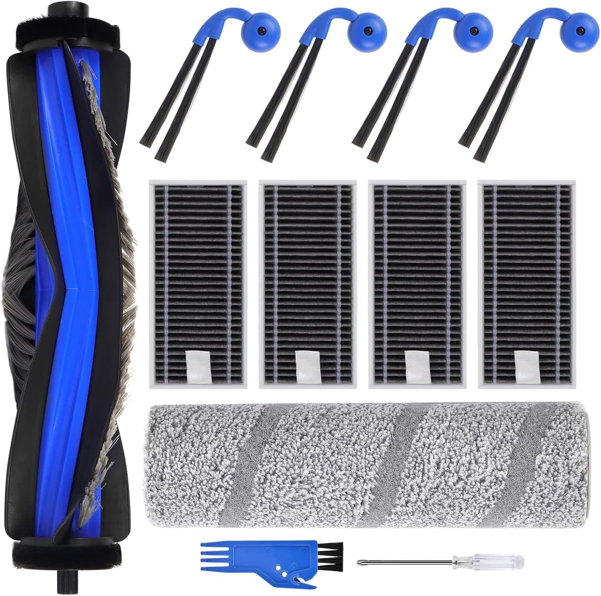 PromoHome 12-delige Accessoireset geschikt voor Ecovacs Deebot X11 OmniCyclone/X11 Pro/X11 Pro Omni/X11- Complete Onderhoudskit met Hoofdborstel, Dweilrollen, HEPA-filters en Zijborstels voor Optimale Reiniging — afbeelding 1